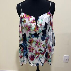 Nicole Miller Multicolor Floral Blouse - Size: S (Small)